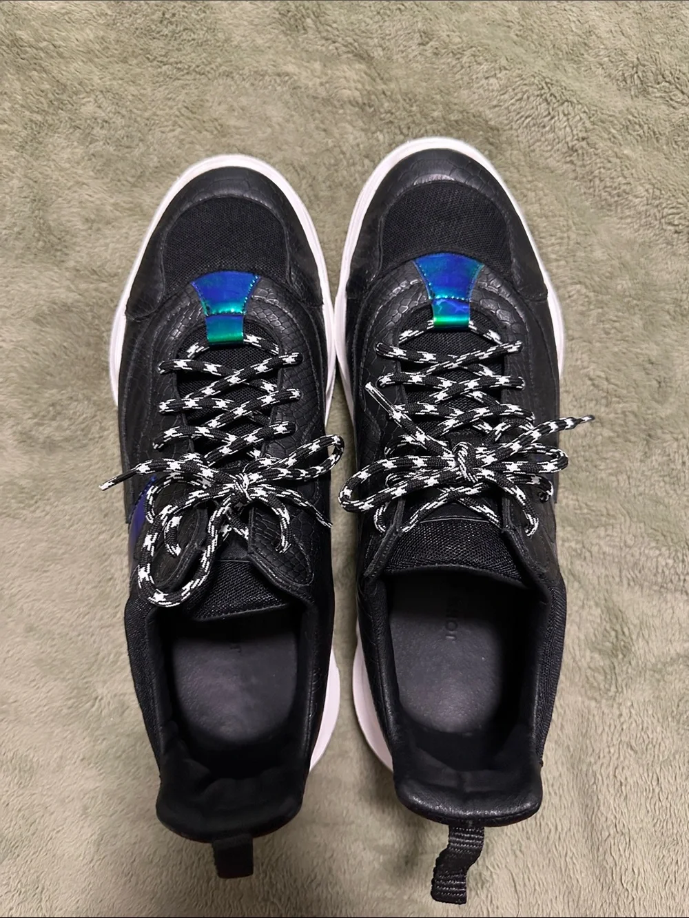John Geiger 001 Men's Black Sneakers Chunky Sole Size 12